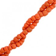 Kokos kralen disc 4mm Coral red